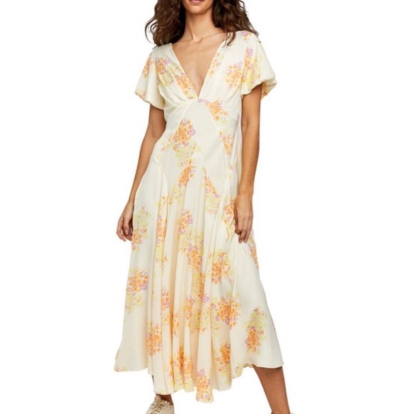 NWT Free People Laura Printed Floral Maxi Dress - Picture 5 of 8
